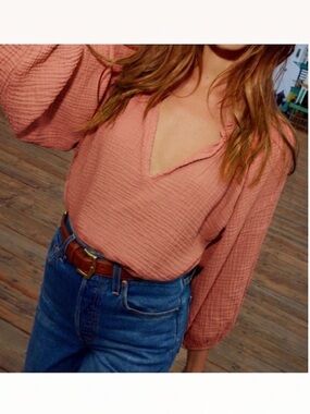 Nation LTD Mimi Blouse Size Large Romance Peasant Boho Summer Beachy